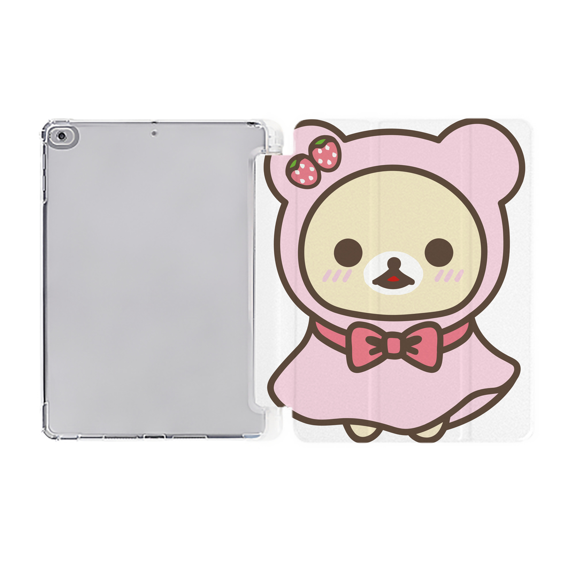 （画像用） リラックマ リラックマ キイロイトリ Rilakkuma Korilakkuma Kiiroitori IPad ケース ペン収納付き 三つ折りスタンド PUレザー×シリコン 対応機種9.5/10.5/10.9インチ